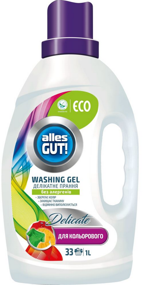 ALLES GUT ECO Гель для делікатного прання кольорової білизни 1000 мл